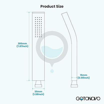 gotonovo Wall Mount High Pressure Brushed Nickel Square Hand Held Shower