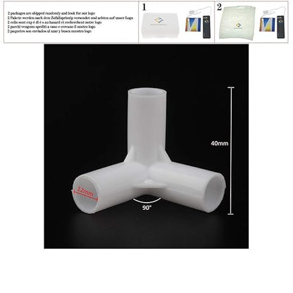 5pcs 12mm PVC Straight Elbow Tee Connector Four Way Joint 90 120 135 Degree 14'' PVC Pipe Adapter DIY Wardrobe Tent Fittings,135 Degree,12mm