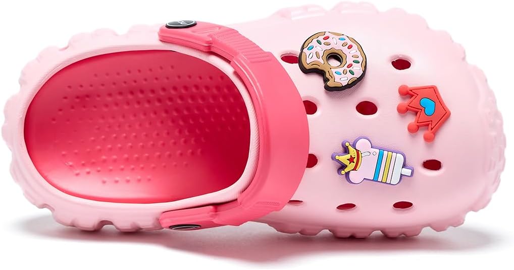 EQW Kids Clogs for Boys & Girls Garden Shoes | Lightweight, Non-Slip, Dual-Density Cushioned, Arch Support | Removable Charms for Beach, Pool & Garden Play | Toddlers to Big Kids (Ages 3-12)