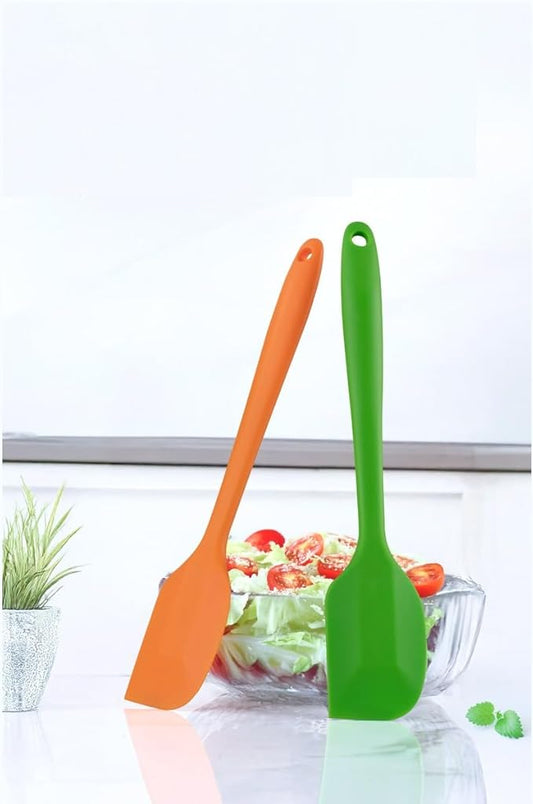 Spatula, 8.3 x 1.6 Inch Silicone Spatula Non Stick Cookware Food Grade Heat Resistant Spatulas for Cooking Baking Mixing, Dishwasher Safe (Green)