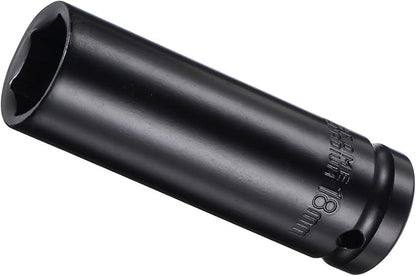 Deep Impact Socket, 12" Drive 18mm Socket, CR-V Steel Rounded Corner Design 6-Point Deep Impact Socket - (Applications: for Screw Removal)