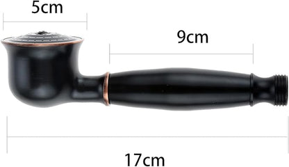 dophee Retro Style G1/2 Connector Brass Hand Shower Head, Nostalgic Telephone Style Fits Most Shower Hose (17cm Long, 5cm Head Diameter), Black