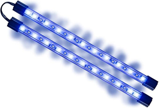 GloFish 10 Inch LED Light Bar, 2 Units, White & Blue Aquarium Lights, Tank Sizes up to 75 Gallons