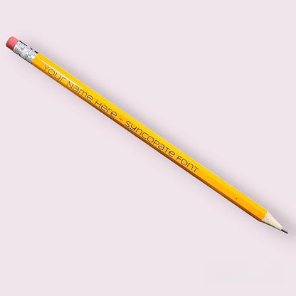 12 Personalized Engraved #2 Yellow Sharpened Pencils for Back to School, Teacher Gifts, Game Night or Artists