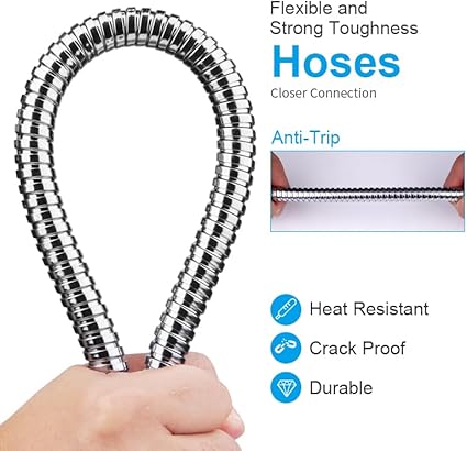 Shower Hose Extra Long 96 inches Shower Head Hose Replacement Stainless Steel Handheld Shower Hose Flexible and Durable with Brass Insert and Nut