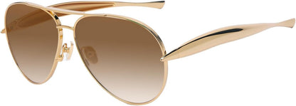 Oversized Aviator Sunglasses For Women 70s Retro 2025 Metal Shades with Gold Streamline Arms