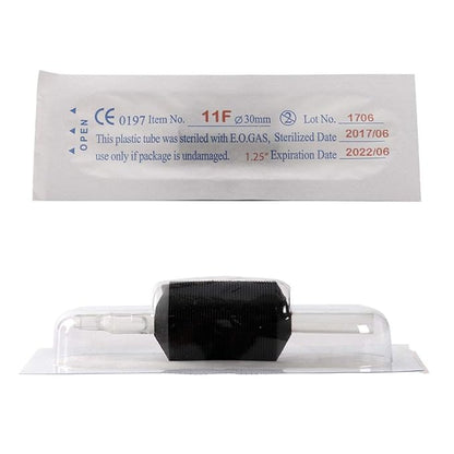 VORTEX - 1.25 Inch Soft Silicone Disposable Tube Grips, Black Color, with Clear Long Tips, 15 Count (9M)