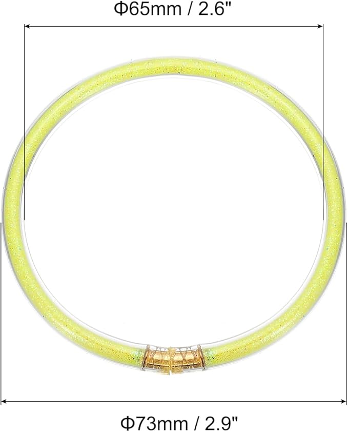 PATIKIL Glitter Bangles Bracelets, 9Pcs Shine Silicone Bracelets Glitter Filled Bracelet Sparkling Bangle for Decoration, Yellow