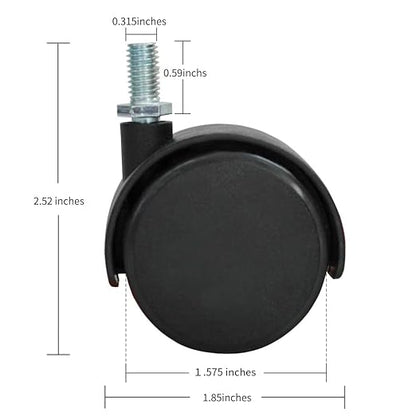 VIZ-PRO Mobile Whiteboard Caster Wheels, Black, Set of 4