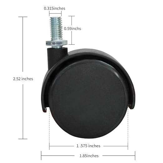 VIZ-PRO Mobile Whiteboard Caster Wheels, Black, Set of 4