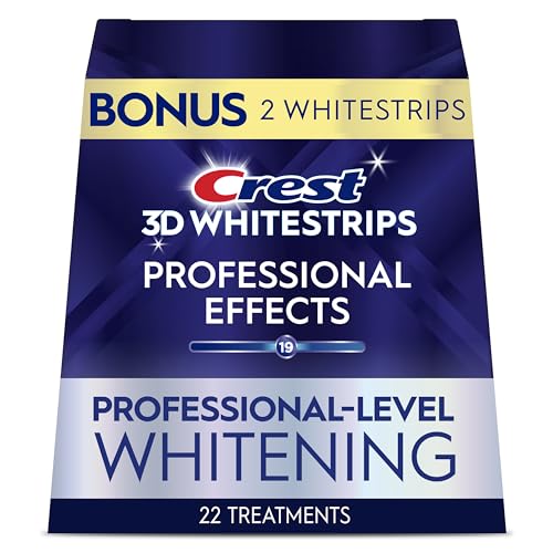 Crest 3D Whitestrips Professional Effects Teeth Whitening Kit, 22 Treatments (20 + 2 Bonus), Each with 1 Upper/1Lower, 44 Strips Crest 3DWhite Teeth Whitening Strips .( Box Damage )