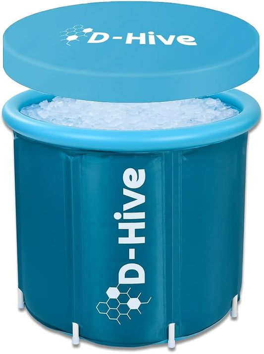 D-Hive Ice Bath Tub for Athletes - Extra Large Cold Plunge Tub, Durable Cold Tub for Recovery, Portable Ice Bath Plunge Pool for Cold Water Therapy Training, Four Layer Insulation