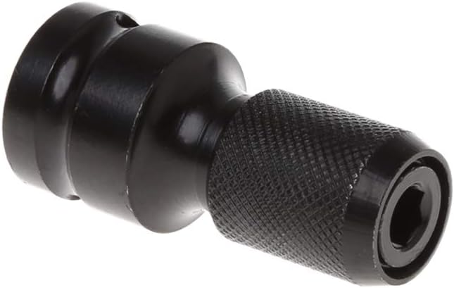 XISAOK 12" Drive to 14" Hex Shank Converter Quick Release Chuck Screwdriver Bit Adapter Hex Shank Converter Black