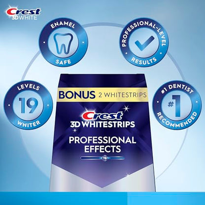 Crest 3D Whitestrips Professional Effects Teeth Whitening Kit, 22 Treatments (20 + 2 Bonus), Each with 1 Upper/1Lower, 44 Strips Crest 3DWhite Teeth Whitening Strips .( Box Damage )