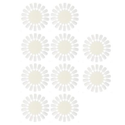 Nail Display Swatches Wheel, 10Pcsset False Nail Polish Gel Professional 18 Colors Nail Art Practice Card Design Board