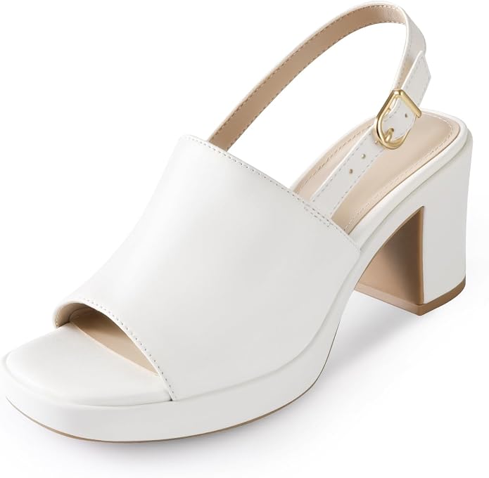 Ankis Black White Nude Heels Platform Heeled Sandals Knit Chunky Block Elastic Slingback Open Toe Ankle Strappy Heels.