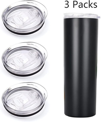 20oz Skinny Tumbler Replacement Lids 3 Pack,2.75in Cup Mouth Compatible with YETI Rambler and More Tumbler Cups,Spill Proof Splash Resistant Silicone Sliding Covers.