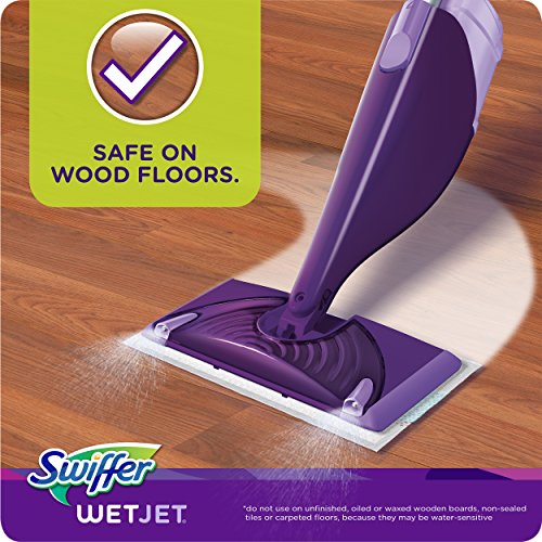 Swiffer Wet Jet Mop Cleaning Pads Refill, Floor Cleaner for Mopping Wood, Laminate, Tile in Home, Bathroom, Kitchen, All Purpose Multi-Surface Spray Mop Pad for Floor Cleaning, 24ct (box slightly damaged)