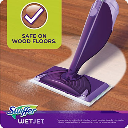 Swiffer Wet Jet Mop Cleaning Pads Refill, Floor Cleaner for Mopping Wood, Laminate, Tile in Home, Bathroom, Kitchen, All Purpose Multi-Surface Spray Mop Pad for Floor Cleaning, 24ct (box slightly damaged)