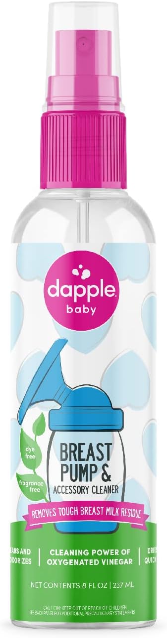 dapple Breast Pump Cleaner Spray Baby, 8 Fl Oz Bottle, Unscented, Plant Based  Hypoallergenic - Removes Milk Residue - Easy Rinse Formula With Oxygenated Vinegar