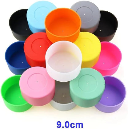 Silicone Boot Sleeve Cap Cover Sheath Silicone Bottom Protective Non-Slip Heat Resistant Cup Mug Coaster Tumbler Insulated Bottle Cup Bottom Cover Round 9cm (Transparent)