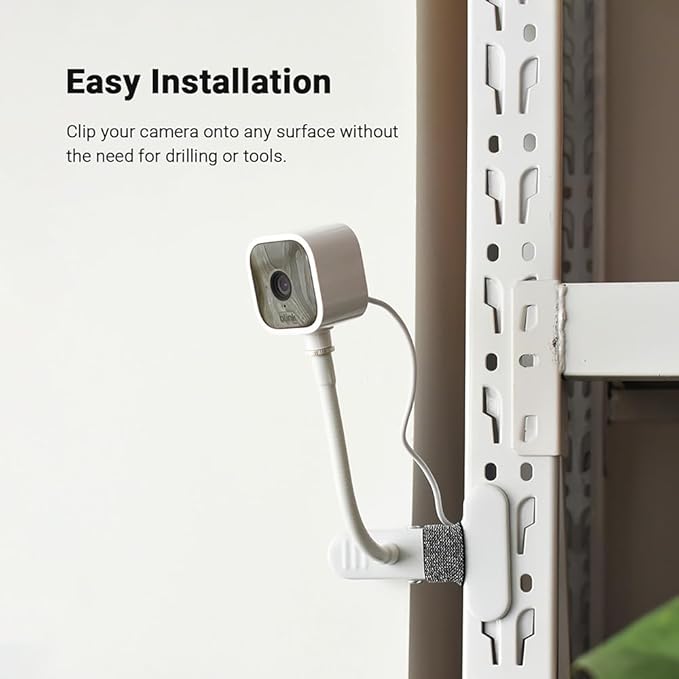 Holicfun Flexible Clip Mount with 15cm Gooseneck for Indoor and Outdoor Security Cameras, Compatible with Ring, Blink, Eufy, Google Nest, Wyze, Arlo, Simplisafe and Other Cameras - White