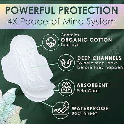 L. Ultra Thin Pads for Women, Regular Absorbency, Organic Cotton Top Layer, Unscented Pads with Wings, 112 Count (4 Packs of 28) 's Choice