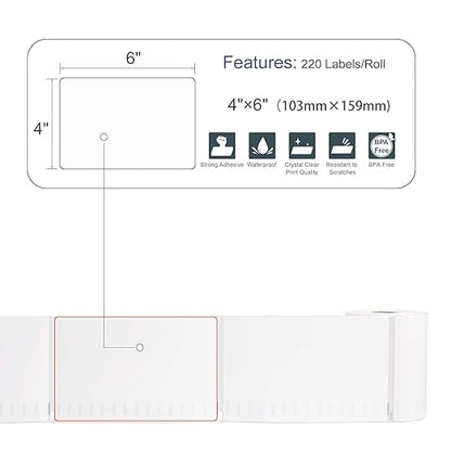 L LIKED 880 Count 4x6 Thermal Shipping Labels, 4 Rolls, Compatible with Rollo, Zebra, Jadens, Nelko, DYMO 4XL 1744907 - Commercial Grade