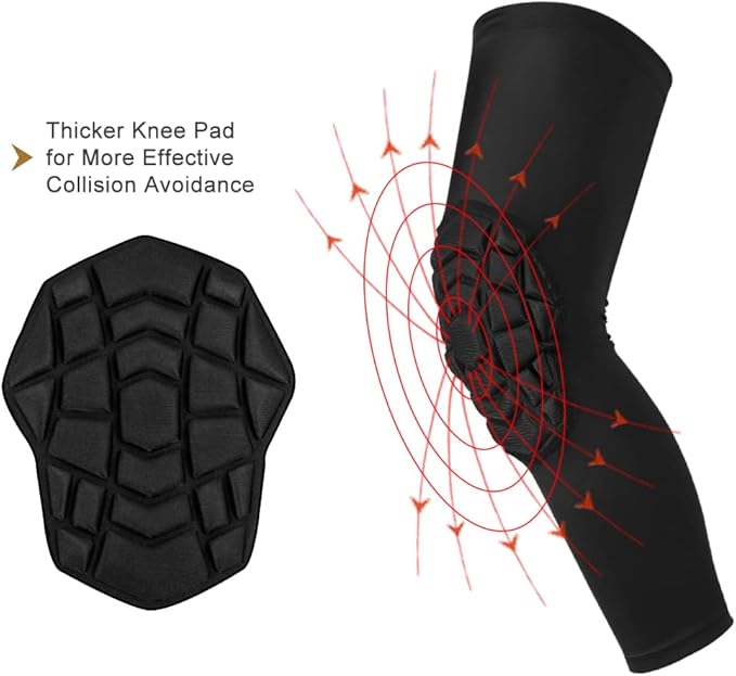 Knee Pads Compression Leg Sleeve Knee Sleeve for All Sports Wrestling Protector Gear, 1 Pair of Knee Paded