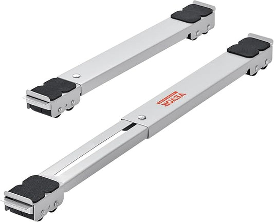 VEVOR Heavy Duty Furniture Appliances Rollers, Extendable Appliance Rollers Mobile Washing Machine Base, Fridge Stand Dolly Movers for Refrigerators, Dryers, Dishwashers, White