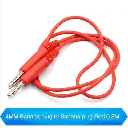 V TELESKY 1PCS Double Crocodile Pinch Banana Plug To Crocodile Pinch Power Test Wire Color Connecting Wire 2 Wires 4 Clips (Banana Plug red0.8m)