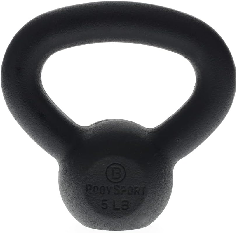 Body Sport Cast Iron Kettlebell, 15 lb. Ц At-Home Gym Equipment Ц Kettlebell Free Weights Ц Strength & Core Training Equipment Ц Cast Iron Resistance Workout Gear