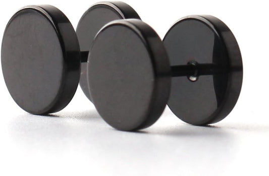Ruifan 18G Men,Women's 3~14mm Stainless Steel Fake Screw Studs Earrings Tapers Plugs Gauges Illusion Tunnel
