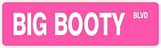 Bleu Reign Fun College Dorm Room Decor: Big Booty Blvd Metal Street Sign (11 Colors, 3 Sizes)
