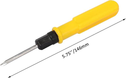 Double Head Detachable Screwdriver (4mm Cross  6mm Slotted) with Yellow Handle