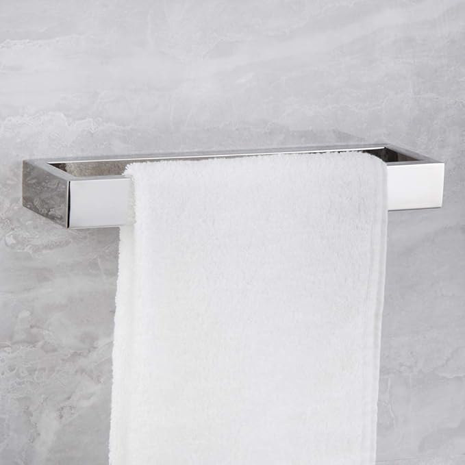 Bathroom Towel Ring Polished Stainless Steel Wall Mounted Hand Towel Bar Modern Square Style Towel Rack, D69018C