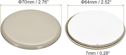 uxcell Furniture Sliders, 4Pcs 2 3/4" - Plastic Self-Adhesive Round Sliding Pads, Chair Glides for Carpeted Tile Vinyl Hardwood Floors (Grey)