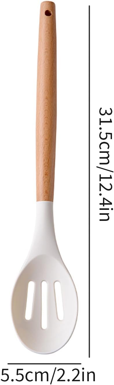 Carote 1pc Silicone Cooking Utensil with Wooden Handle, Heat Resistant Kitchen Tool for Nonstick Cookware, Durable Cooking Utensil for Everyday Kitchen Use