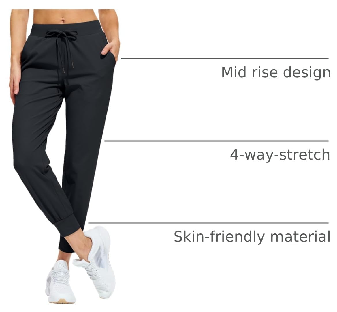 Stretchy, skin-friendly joggers for workouts, lounging, or everyday wear with deep pockets and a tapered fit.