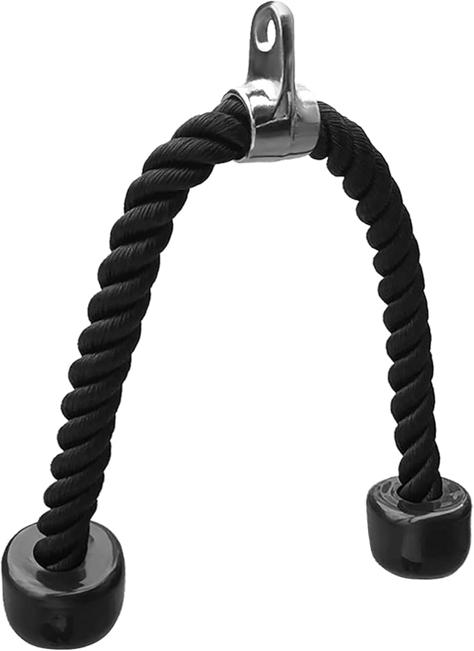 ZJchao Tricep Rope, Pull Down Rope Single Grip Tricep Bicep Exercise Attachment Rope Attachment for Cable Machine with Storage Pouch for Cable Machines Gym Pulley Workout