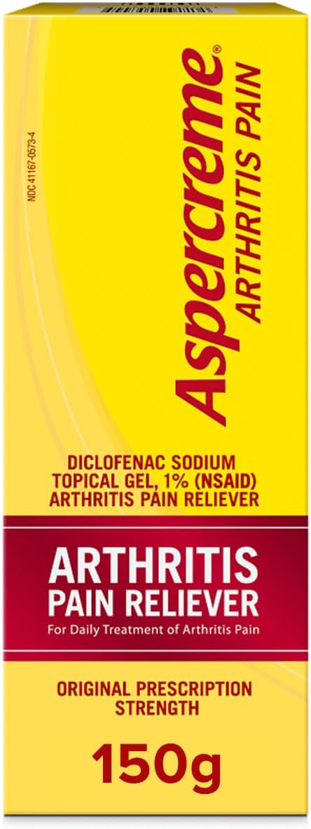 Aspercreme Arthritis Pain Relief Gel for Arthritis  Joint Pain, Non-steroidal Anti-inflammatory Topical Gel with Max-Strength Diclofenac Sodium, 150 g