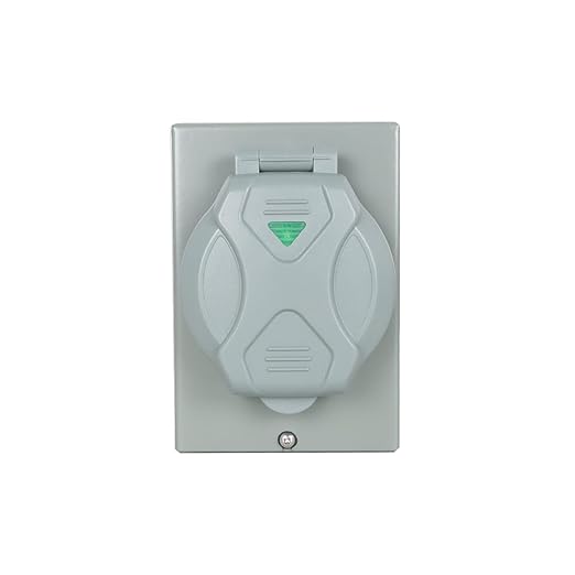 labwork 20A Outdoor Outlet Box GFCI Protected Outlet, Weatherproof Metal Enclosure, Easy Installation