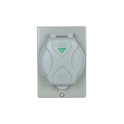 labwork 20A Outdoor Outlet Box GFCI Protected Outlet, Weatherproof Metal Enclosure, Easy Installation