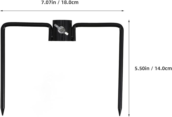 Flag Pole Ground Stake Beach Umbrella Anchor Iron Craft Base Outdoor Garden Stand