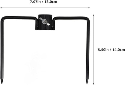 Flag Pole Ground Stake Beach Umbrella Anchor Iron Craft Base Outdoor Garden Stand