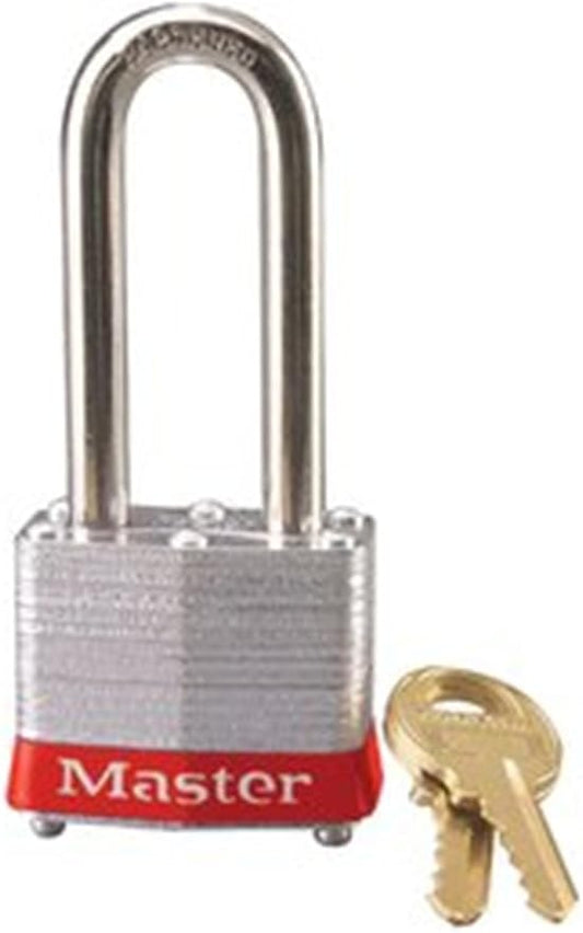 Master Lock 3LHRED Safety Lockout Keyed Different Padlock 1-916-inch Body with 2-inch Extra Length Shackle, Red Bumper