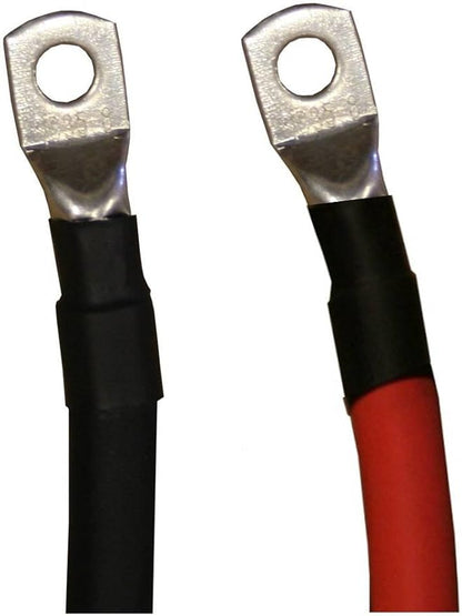 2 AWG Gauge Red  Black Pure Copper Battery Inverter Cables Solar, RV, Car, Boat 9 in 38 in Lugs