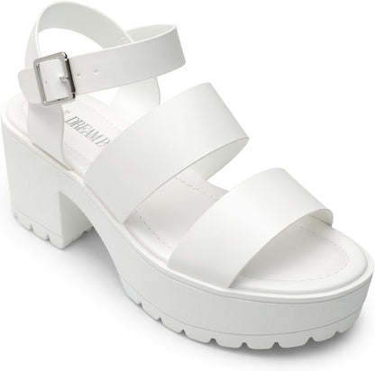 Platform Heels for Women Lightweight Chunky Open Toe Stylish Comfortable Fisherman Sandals with Adjustable Ankle Strap