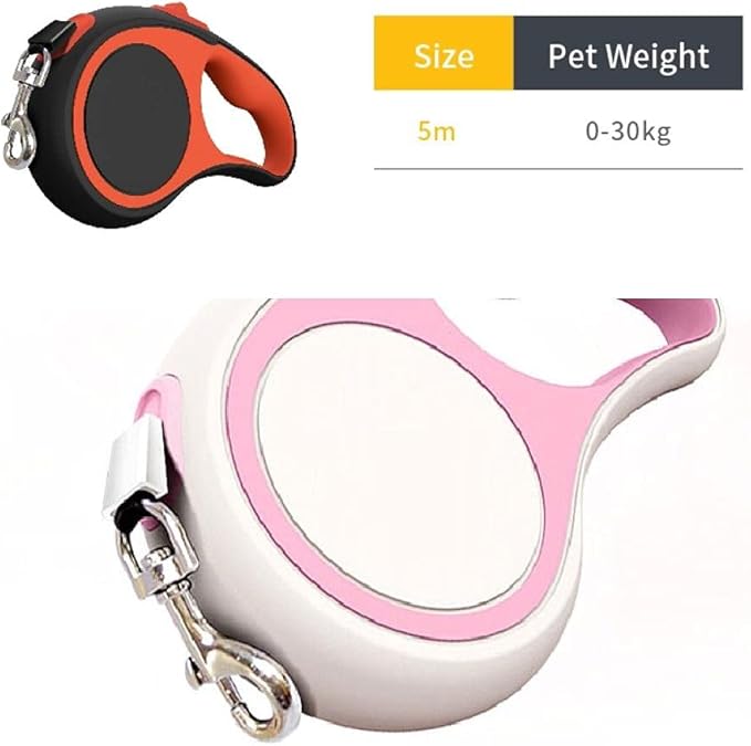 Automatic Dog Leash Lead Pink 5M Dog Leash Automatic Retractable Nylon Dog Lead Extendable Puppy Cat Traction Rope Belt Dog Leash