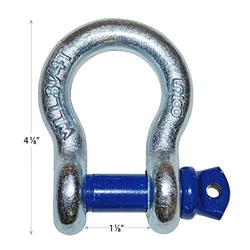 58" Shackle - D Ring 3.25 ton (6500 lbs) - 2 Pack - Shipper Supplies